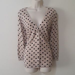 Women's Craft & Barrow Polka Dot Cardigan L